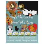 Pet Sitter Flyer Lots of Cute Anime Animals