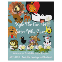 Pet Sitter Flyer Lots of Cute Anime Animals