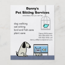 Pet Sitter's Dog Cat & Aquarium Flyer Design