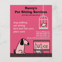 Pet Sitter's Dog & Cat Red Full Colour Flyer