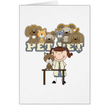 Pet Vet Brunette Female Tshirts and Gifts Greeting Cards