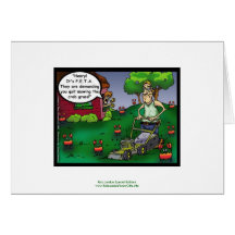 PETA & The Crabgrass Cartoon Funny Notecard