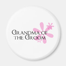 Petals in Pink Grandma of the Groom Refrigerator Magnets