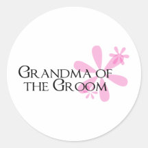 Petals in Pink Grandma of the Groom Round Sticker