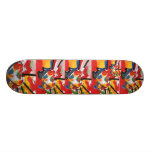 Peter Max style exploding heart love Skateboards