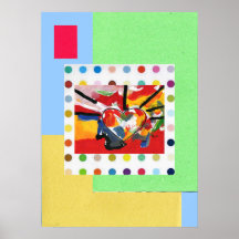 Peter max style Heart art painting Posters