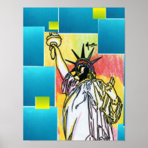 Peter Max style original signed acrylic painting Poster