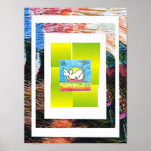 Peter Max style original signed acrylic painting Posters