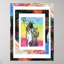Peter Max style original signed acrylic painting Poster