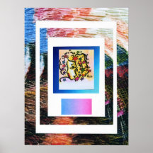 Peter Max style original signed acrylic painting Poster