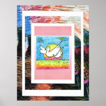 Peter Max style original signed acrylic painting Posters