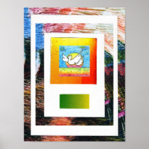 Peter Max style original signed acrylic painting Poster