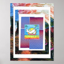 Peter Max style original signed acrylic painting Posters