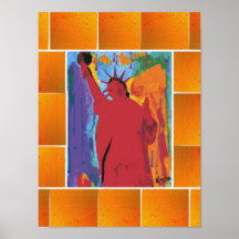 Peter Max style original signed acrylic painting Print