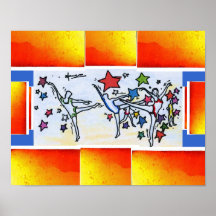 Peter Max style original signed acrylic painting Poster