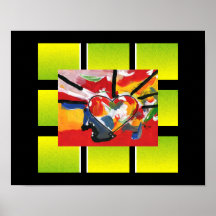 Peter Max style original signed acrylic painting Posters