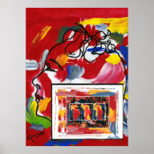 Peter Max style original signed acrylic painting Posters
