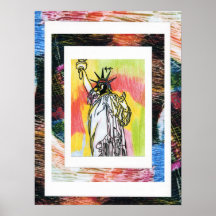 Peter Max style original signed acrylic painting Posters