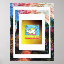 Peter Max style original signed acrylic painting Posters