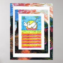 Peter Max style original signed acrylic painting Poster