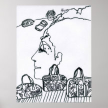 Peter Max style original signed drawing Poster