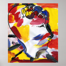 Peter Max style profile Print