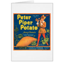 Peter Piper Potato Fancy Sweets Vintage Crate Labe Greeting Cards