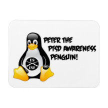 Peter The PTSD Awareness Penguin Vinyl Magnet