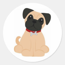 Peticular Fashions - Pug Round Sticker