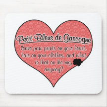 Petit Bleu de Gascogne Paw Prints Dog Humour Mouse Pad