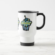 petit gâteau à motifs de losanges bleu et vert tasse