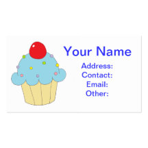 Petit gâteau bleu carte de visite