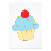 Petit gâteau bleu invitation