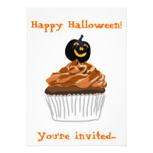 Petit gâteau de Halloween Invitation