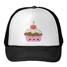 Petit gâteau de Kawaii avec la cerise sur le dessu Casquettes De Camionneur