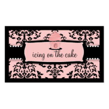 Petit gâteau de la cerise sur le gâteau 311 - rose modèle de carte de visite