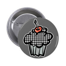 petit gâteau de pied-de-poule pin's avec agrafe