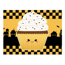 Petit gâteau mignon de Kawaii Halloween Cartes Postales