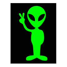 Petit homme vert carte postale