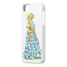 Petit imaginaire floral bleu de fille de Salutatio Coques iPhone 5