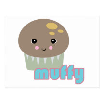 petit pain muffy de kawaii carte postale