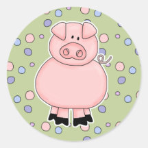 petit piggie mignon adhésif rond