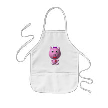 Petit porcin rose mignon avec les coeurs et l'arc  tablier