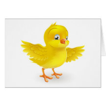 Petit poussin jaune heureux mignon de Pâques Cartes De Vœux