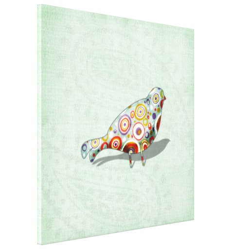 Petit vert lunatique génial de Paisley d'oiseau de Toiles Tendues