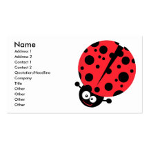 petite coccinelle maladroite mignonne avec un bon  carte de visite