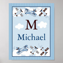Petite copie de nom d'art de mur d'avion d'aviateu posters