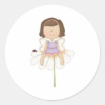 Petite fille mignonne de fée de fleur adhésifs