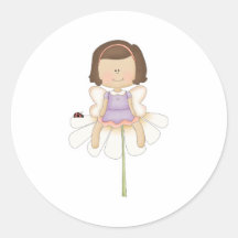 Petite fille mignonne de fée de fleur adhésifs