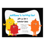 Petite invitation d'anniversaire de monstres